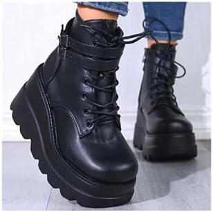 Amazon.com: 2021 - Botas altas al tobillo para mujer, con suela gruesa,  botas cortas para mujer, botas de cuero para otoño e invierno : Ropa,  Zapatos y Joyería