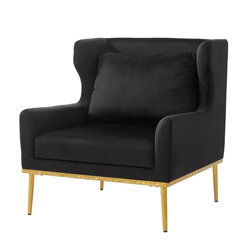 Sillón Curvo Terciopelo Plegable Negro miniatura 7