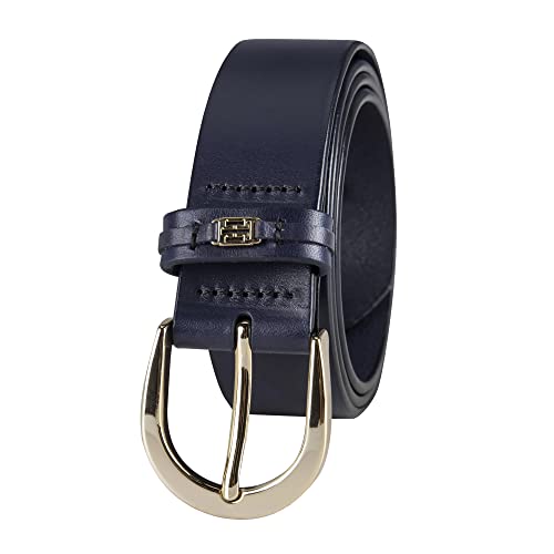 Tommy Hilfiger Women's 100% Leather Fashion Belt, Navy Casual, Small #TOP29