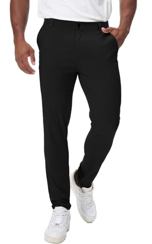 Men's Chino Casual Pants Slim Fit Skinny Tapered Cotton Dress Pants Stretch Jogger Golf Sweatpants with Pockets2