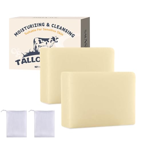 Beef Tallow Soap, 2 unidades de jabón de sebo de vacuno, cuidado de la piel, jabón hidratante para cara y cuerpo, jabón hidratante, cosmética natural, barra de jabón para todo tipo de piel, reducción