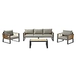 IONIS Gartenlounge Set Aluminium & Teak Anthrazit