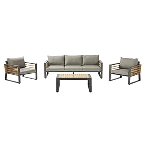 IONIS Gartenlounge Set Aluminium & Teak Anthrazit