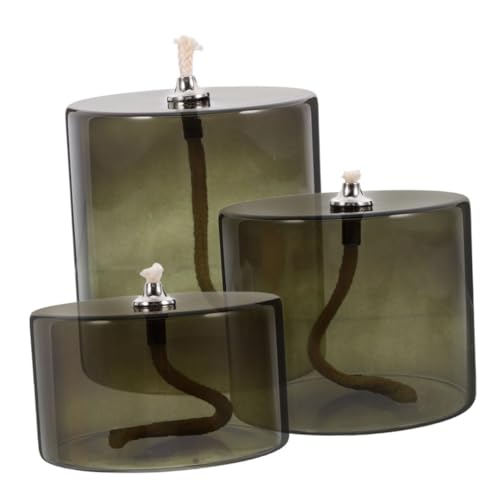 RORPOIR Lampes à Huile pour Décoration Maison Lot de 3 en Verre Corde en Coton, Design Européen Sophistiqué Intérieur et Centre de Table Mariage