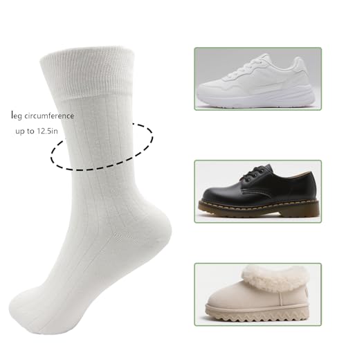 Women's Crew Socks, Cotton Socks for daily wear & formal wear, Black-White, Breathable Comfort2