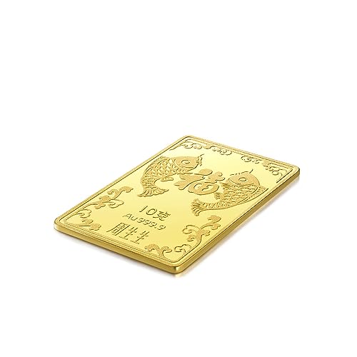 Chow Sang Sang 999.9 24K Solid Gold Price-by-Weight Gold Koi Fish Ingot for Women and Men (10 Grams, 0.35 Oz)