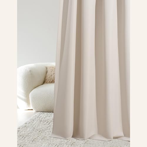 ROOM99 Rideau avec Passe Tringle Aura 140 x 250 cm Largeur x Hauteur, Décoration de Fenêtre, Curtains et Draperies intérieurs pour Salon, Chambre Moderne...