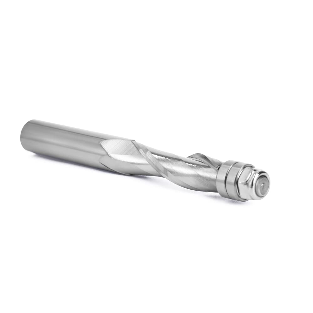 Broca enrutadora de CNC con rodamiento superior en espiral de carburo sólido, corte al ras, vástago de 12mm, fresa de cara, fresa de madera, 1 ud.