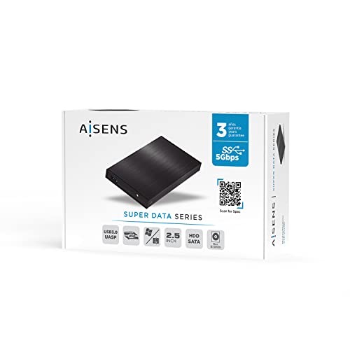 AISENS Caja Externa 2.5? ASE-2523B 9.5MM SATA a USB 3.0/USB3.1 GEN1. Negra - imagen 5