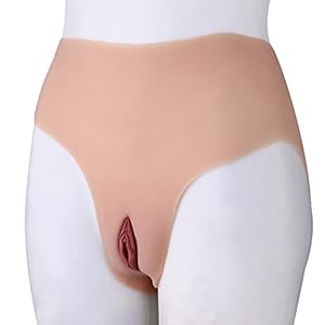 WHG Crossdresser Silikon Höschen Gefälschte Vagina Slip Unterwäsche Hiding Gaff Panty Shemale für Transgender Drag Queen,Nude