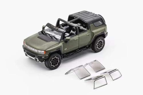 Modelo 1/64 EV SUV Verde Metálico con Techo Negro miniatura 3
