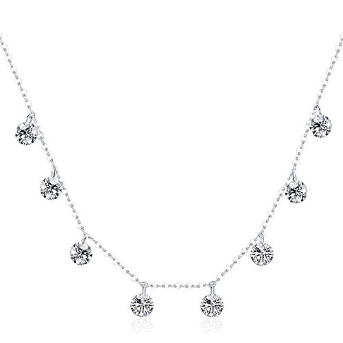 Collier argent 925 anti-ternissement pendentif cercle zircon confortable