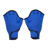 Qraatosi Strapazierfähige Neopren Schwimmhandschuhe mit Fingern, Unterstützendes Wassertraining, Geeignet Zum Surfen, Schwimmen, Schnorcheln Und für Wassergymn, Blau, L