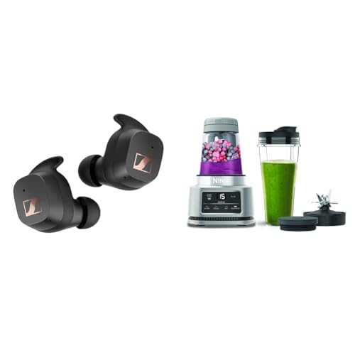 Sennheiser SPORT True Wireless Earbuds - Bluetooth In-Ear Headphones for Active Lifestyles & Ninja Foodi Power Nutri Blender 2-in-1, 700ml Cup & 400ml Bowl with Power Paddle