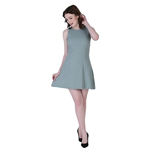 Image of Leriya Fashion Dresses for Women || Stretchable Ribbed Sleeveless Plain one piece for Girls || Beautiful Dress Perfect for Outing || Picnic || Events Wear mini Dress for Women