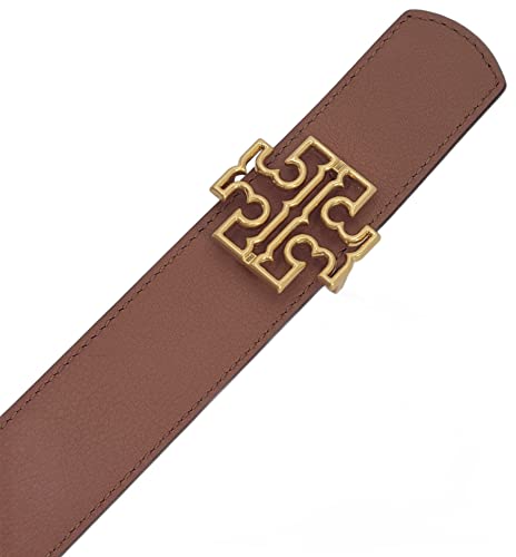 Tory Burch 141742 Britten Logo Black/Classic Tan With Gold Hardware 1.5 Inch Width Reversible Women's Belt4