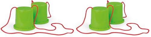 Lena 61410 Topfstelzen Uni, Laufdosen ca. 17 cm, Kindertopfstelzen zum Balance üben, Becherstelzen einfarbig, Laufdollis für Kinder ab 36m, Sortiert (Packung mit 2)