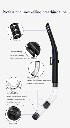 Equipo de Snorkel para Adultos, Set de 2 en 1 con Máscara de Buceo y Tubo Seco, Vista Panorámica de 180° miniatura 4