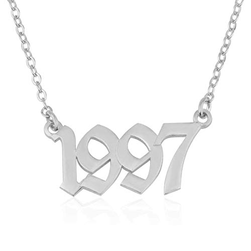 Birth Year Necklace 15 Different Font Style Custom Your Birthday Jewelry, Personalized Years Pendant2