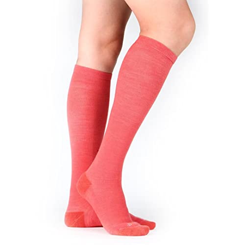 Image of ja vie Ultra Warm Merino Wool Compression Socks for Men & Women Cushion Crew Socks for Running Cycling Travel (15-20mmHg)
