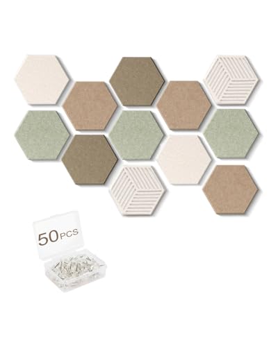 Tableau hexagonal en feutre autocollant pour deco de bureau et maison lot de 12 pieces