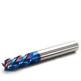 4 mm Hartmetall-Schaftfräser HRC65 Blau für Nano-Beschichtung 4 Rillen für Edelstahl CNC-Bearbeitung Center Schnittlänge 20 mm Schaft 4 mm