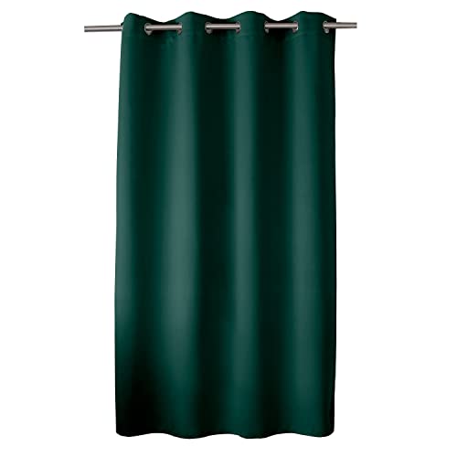 ED ENJOY HOME Rideau Obscurcissant avec Œillets argentés, Vert Foncé, 140x180cm, 100% Polyester, Tissu Certifié Oeko-TEX, Collection Réglisse