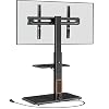 Perlegear Floor TV Stand with Power Outlet, Universal TV Stand for 32-75 inch TVs up to 110 lbs, Height Adjustable Standing TV Mount, Tall TV Mount with Wood Base, Max VESA 600x400mm, PGFS06
