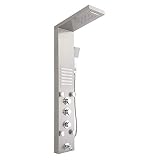 Shower Panel Tower System 58 inch Stainless Steel LED Rainfall Waterfall Shower Head, 6-Function Fau