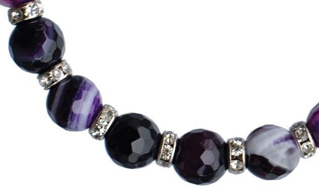 Purple Agate 8mm Rosary Bracelet - Image 3