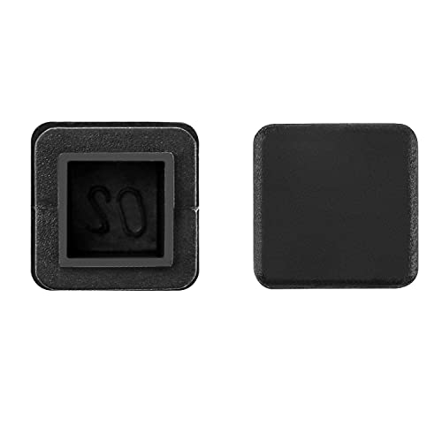 QWORK Quadratstopfen, 20 x 20 mm Vierkant Rohrstopfen, Quadratischer Kunststoffstopfen, Schwarz, 20 Stück