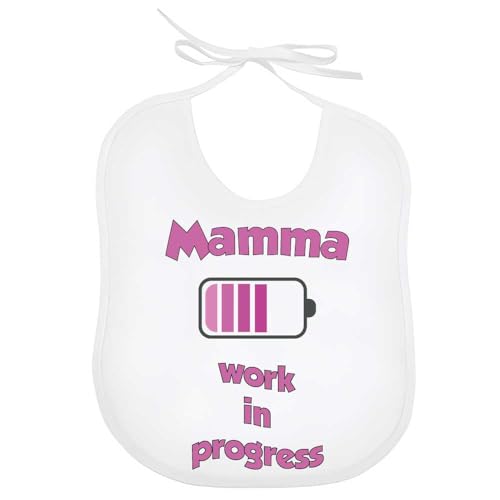 La Ruotante Bavaglino in 100% cotone bavetta mamma amore cuore cocco leggere menomale miglior work progress auguri regalo nascita (4)
