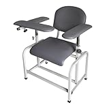 Helsevesen Blood Drawing Phlebotomy Chair, Comfortable Padded Lab Draw Chair with Adjustable Armrest (Grey-24.08)