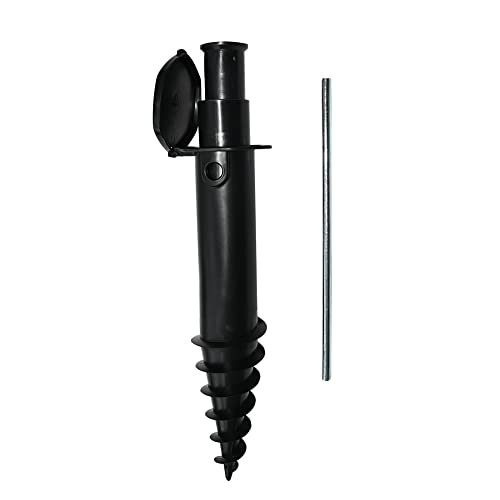Monal Rotary Airer Ground Plastic Screw Spike With Cap 32mm, 35mm, 40mm, 50mm Washing Line Clothes Black - Image 7