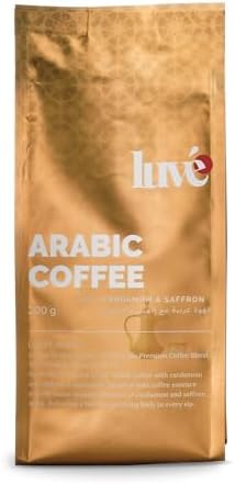 Luve Arabic Ground Coffee 200g with Cardamom & Saffron โ Light Roast 100% Arabica โ Fresh Roasted UK โ Premium Spiced Blend with Aromatic Middle Eastern Flavour