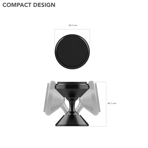 Rokform - Adjustable Magnetic Car Mount, 360 Degree Swivel With 3M Vhb Tape, Cell Phone Holder, Aluminum Dashboard Phone Mount Stand For Truck Car & Van (Black) #TOP2