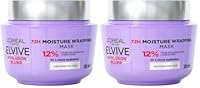 L’Oréal Paris Hair Mask, Moisturising & Plumping, Elvive Hyaluron Plump Moisture Mask, 300ml (Pack of 2)