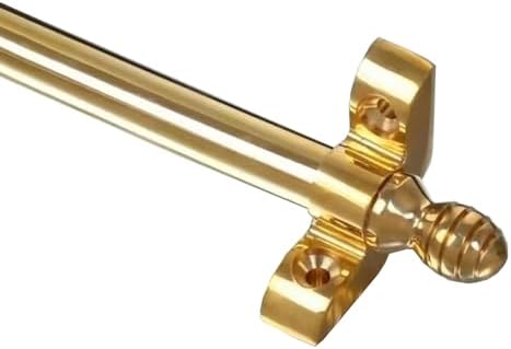Brass Stair Runner Rods Set of 3, 5, 12, 15 Packs with Finials, Minimalist Tubular Carpet Fixing Rods for Stair Carpet, Durable 44in (112cm) Length