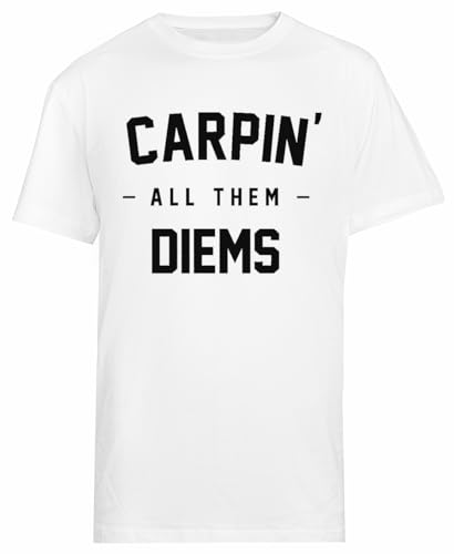 Generico Carpin all Them Diems T-Shirt Regolare Bianca A Maniche Corte da Uomo