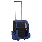 vidaXL Sac de Transport à Roulettes Pliable Multifonction pour Animaux Bleu