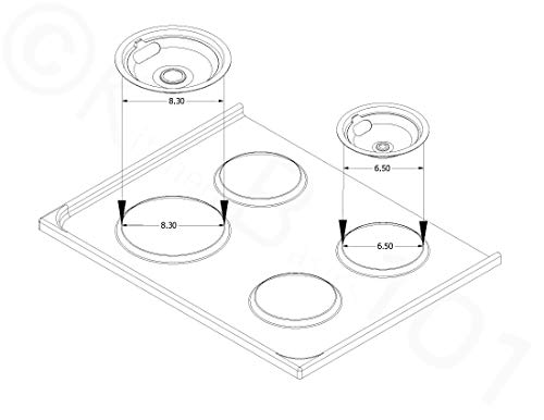 Kitchen Basics 101 4 Pack (2) 6" & (2) 8" Replacement Chrome Drip Pans For Whirlpool W10278125 W10196405 W10196406 #TOP6