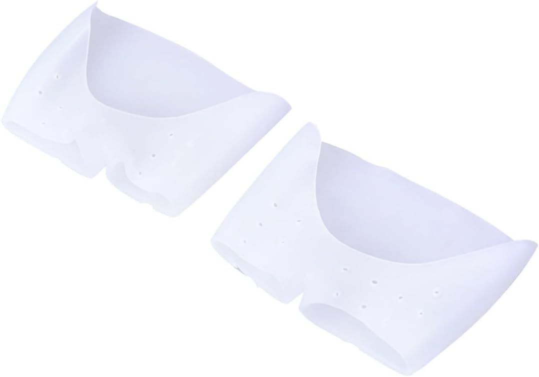 Silicone Half Toe Sleeve Metatarsal Pads for Men Women, White