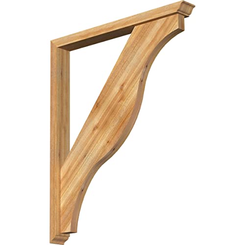 4"W x 36"D x 44"H Funston Traditional Rough Sawn Bracket w/Offset Brace, Western Red Cedar