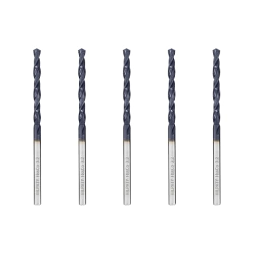 Hilpaty Cobalt Drill Bits 3.2mm x 5pcs M35 HSS Drill Bit for Metal, AlTiN Coating, Standard DIN 338