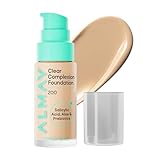 Almay Clear Complexion Foundation, Oil-Free Face Makeup for Acne-Prone Skin,...