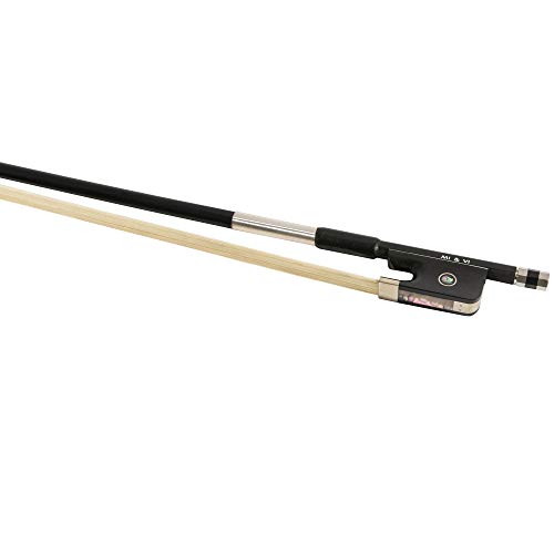 Mi&Vi Classic Carbon Fiber Cello Bow (Full Size 4/4) With Free Rosin And Bow Soft Bag | Ebony Frog | Well Balanced | Real Mongolian Horse Hair - By Mivi Music #TOP4