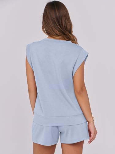 Image of ANRABESS Two Piece Sets for Women 2026 Summer Short Lounge Set Casual Beach Vacation Outfits Spring Sweatsuits Tracksuit