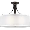 Generation Lighting 3-Light Elmwood Park Semi-Flush Mount LED Ceiling Light Bronze 7737303-710, Ceiling Light Fixture for Home Decor, Ceiling Mount Light for Bedroom, Kitchen, Living Room Decor #4