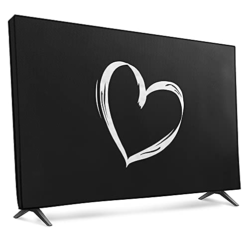 kwmobile 49-50' TV Abdeckung Indoor - Fernseher Hülle Bildschirmschutz Abdeckung - TV Bildschirm Staubschutzhülle - Fernsehabdeckung - Weiß Schwarz