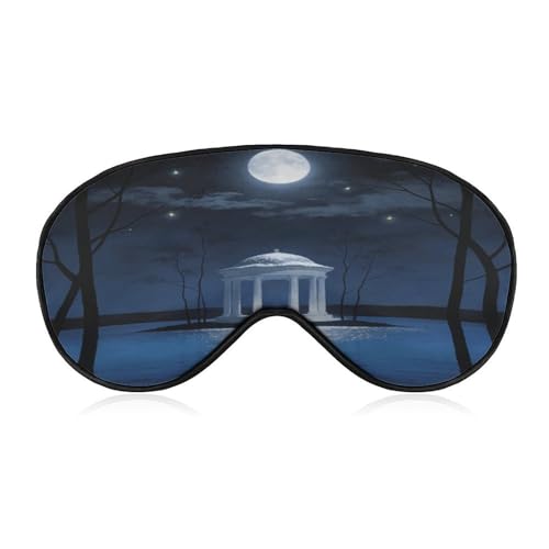 Moonlit Sleep Mask �����p�A�C�}�X�N �ʋC�� �Ռ��X���[�s���O�}�X�N ���߉\�ȃX�g���b�v�t�� �\�t�g�A�C�J�o�[ ���K�ȖډB���A�C�V���[�h ��̐��� ���s ���Q